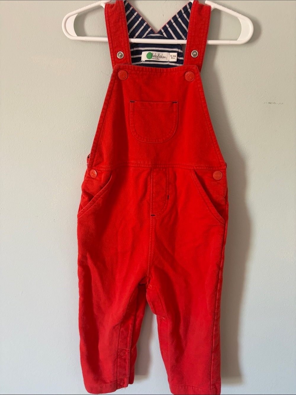 Mini Boden Red 12-18M Overalls
